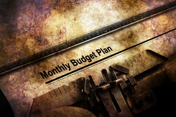 Miesięczny plan budżetu na vintage do pisania — Zdjęcie stockowe