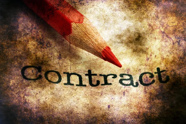 Pencil on contract grunge concept — Stock Photo, Image