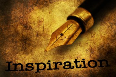 İlham ve dolma kalem grunge kavramı