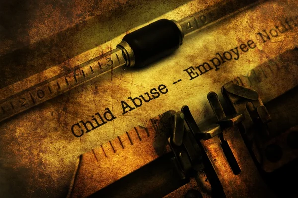 Child abuse form on vintage typewriter — Stock Photo, Image