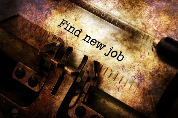 Neuen Job-Text auf Schreibmaschine finden — Stockfoto