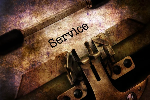 Service text on vintage typewriter — Stock Photo, Image