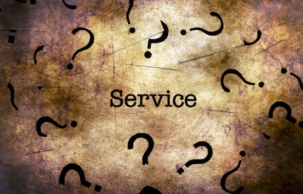 Koncepcja nieczysty usługi i znak zapytania — Zdjęcie stockowe