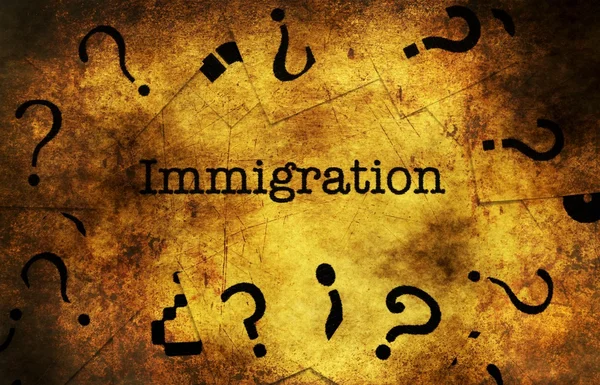 Immigration text på grunge bakgrund — Stockfoto