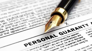 Kefalet sözleşmesi üzerine dolmakalem.