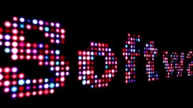 Yazılım renkli yazı kulesi görüntüsü