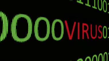 Ekranda gösterilen virüs metni konsepti