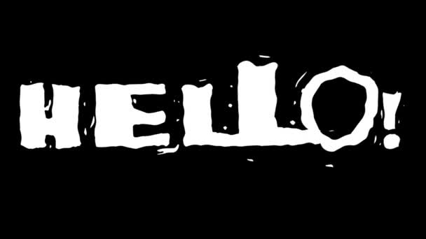 Hello text hand drawn animation — стоковое видео