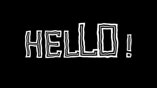 Animace ručně kresleného textu Hello — Stock video