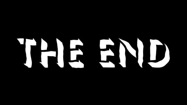 The end text hand drawn animation — Stock Video