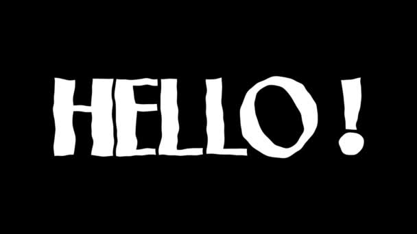 Hello text hand drawn animation — стоковое видео
