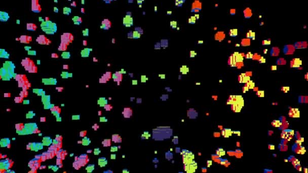 3D-Pixelblöcke ändern ihre Form — Stockvideo