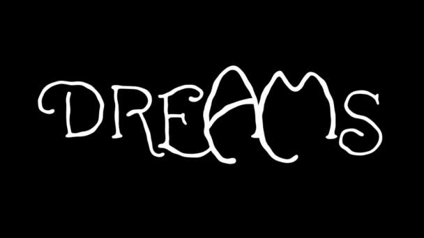 Мальована анімація тексту мрії — стокове відео