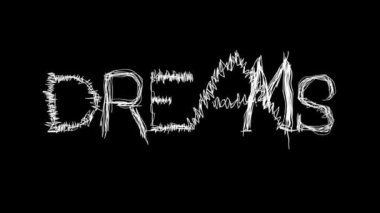 Metin elle çizilmiş animasyon rüyaları