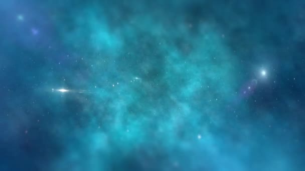 Universo spaziale con stelle e galassie in movimento — Video Stock