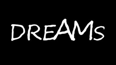 Metin elle çizilmiş animasyon rüyaları