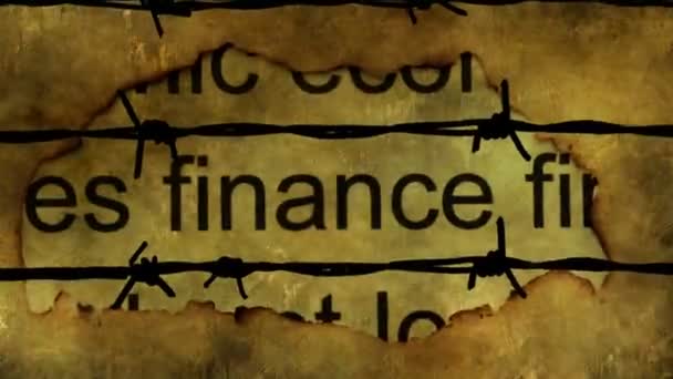 Финансовый текст на гранжевом фоне — стоковое видео