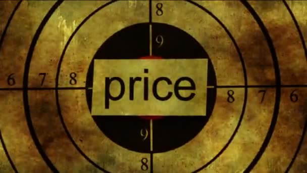 Price concept on grunge background — Stock Video