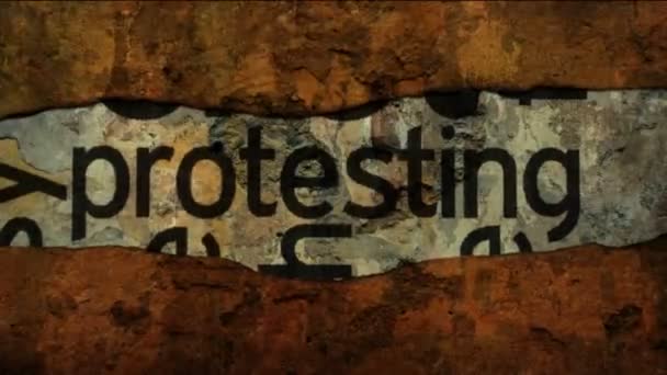 Grunge arkaplanındaki metin protesto ediliyor — Stok video