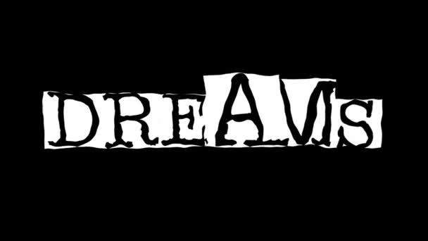 Dreams text desenat de mână animație — Videoclip de stoc