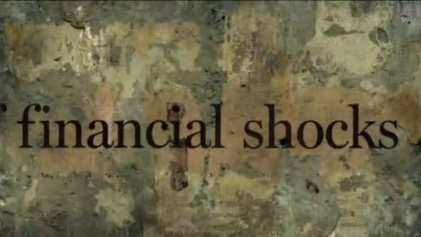 Conceito de choques financeiros sobre fundo grunge — Vídeo de Stock