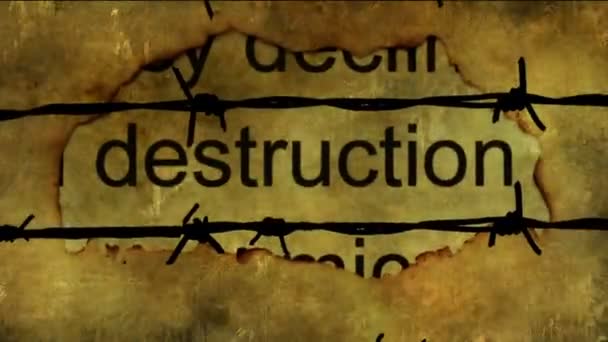 Destruktionskoncept på grunge bakgrund — Stockvideo