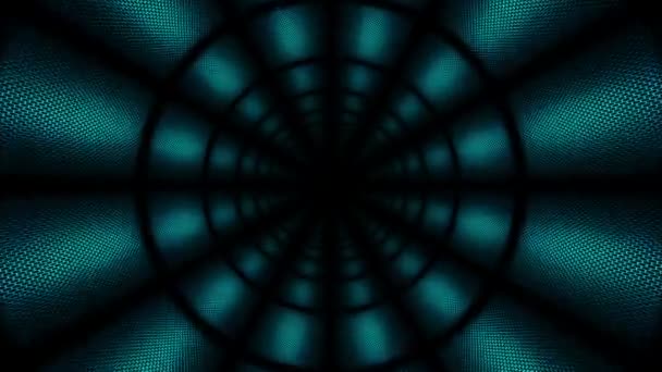 Hipnotyczne niebieskie kropki tunel animacja tło — Wideo stockowe