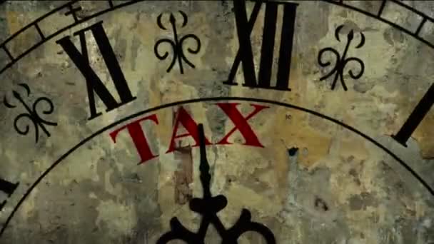 Daňový koncept na pozadí grunge — Stock video