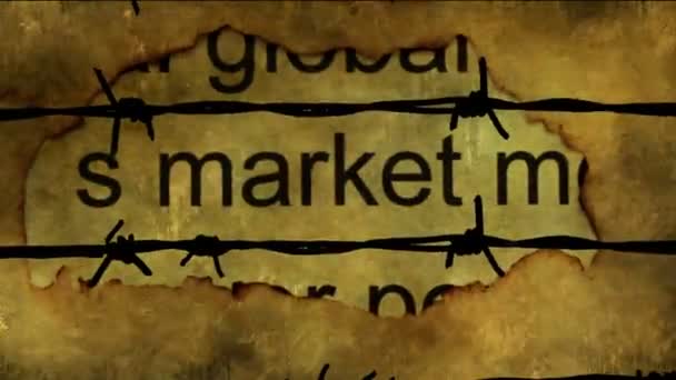 Forbidden market concept on grunge background — Stock Video
