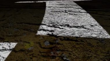 Grunge arkaplanındaki oklarda farklı şekillerde bir kavşak üzerindeki depresyon metni