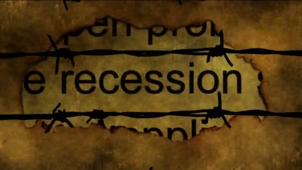Recession concept on grunge background — Stock Video