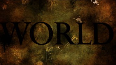 Grunge arkaplanındaki dünya metni