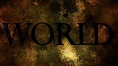 Grunge arkaplanındaki dünya metni