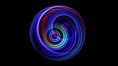 Renkli kürenin 3 boyutlu görüntüsü siyah