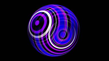 Renkli kürenin 3 boyutlu görüntüsü siyah