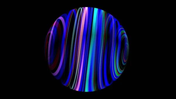 3D illustration of Colorful sphere black