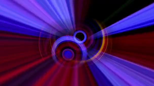 3D animace spinning Barevná koule izolovaná na černé — Stock video