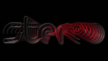 Siyah üzerine 3B illüstrasyon stereo işareti