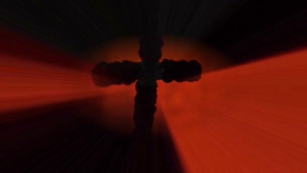 Strahlen am Kreuz Jesu — Stockvideo