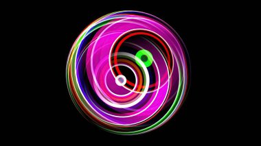 Renkli kürenin 3 boyutlu görüntüsü siyah