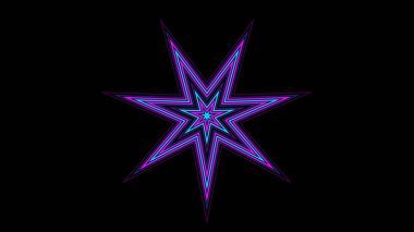 Siyah üzerine Psikedelik yıldız tasviri