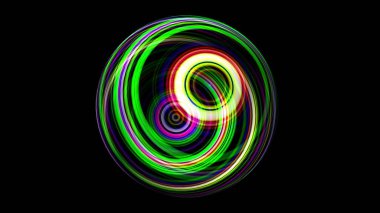 Siyah üzerine renkli kürenin 3 boyutlu çizimi