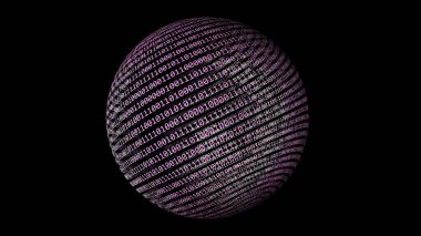 Dönen küre konsepti 3d illüstrasyonuna ilişkin ikili veri
