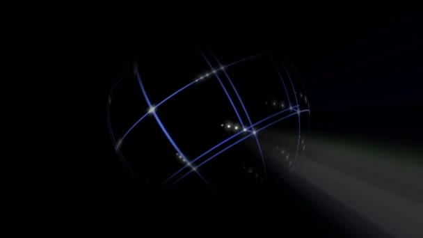 Animação de rede de espaço cibernético de esfera 3D — Vídeo de Stock