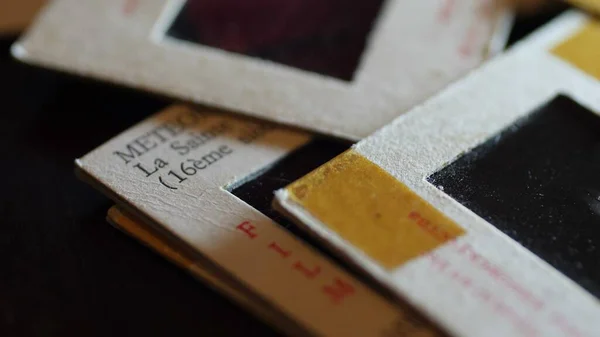 Close Up Of Old Vintage Slide Films