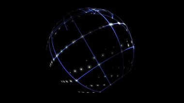 Küre Siber Uzay Ağı 'nın 3B illüstrasyonu 