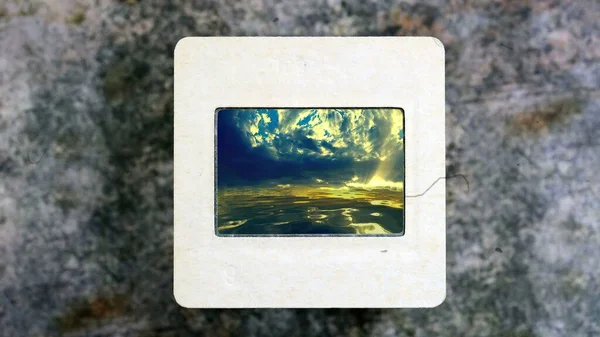 Nuvens Tempestuosas Sobre Oceano Filme Slides Vintage — Fotografia de Stock