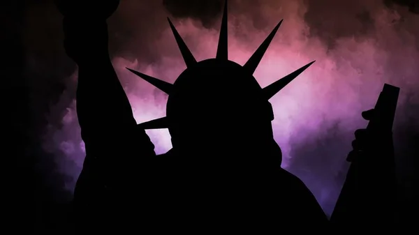 Estatua Libertad Ciudad Nueva York Contra Las Nubes — Foto de Stock