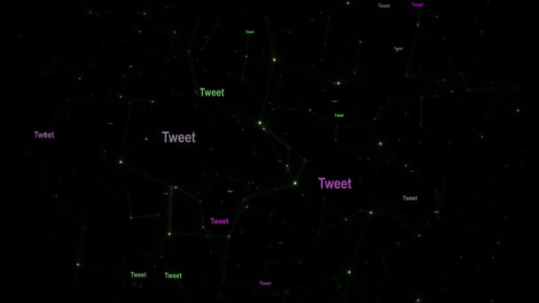 Tweet texto contra fundo movimento abstrato — Vídeo de Stock