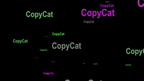 Kopírovat text kočky na černém pozadí — Stock video